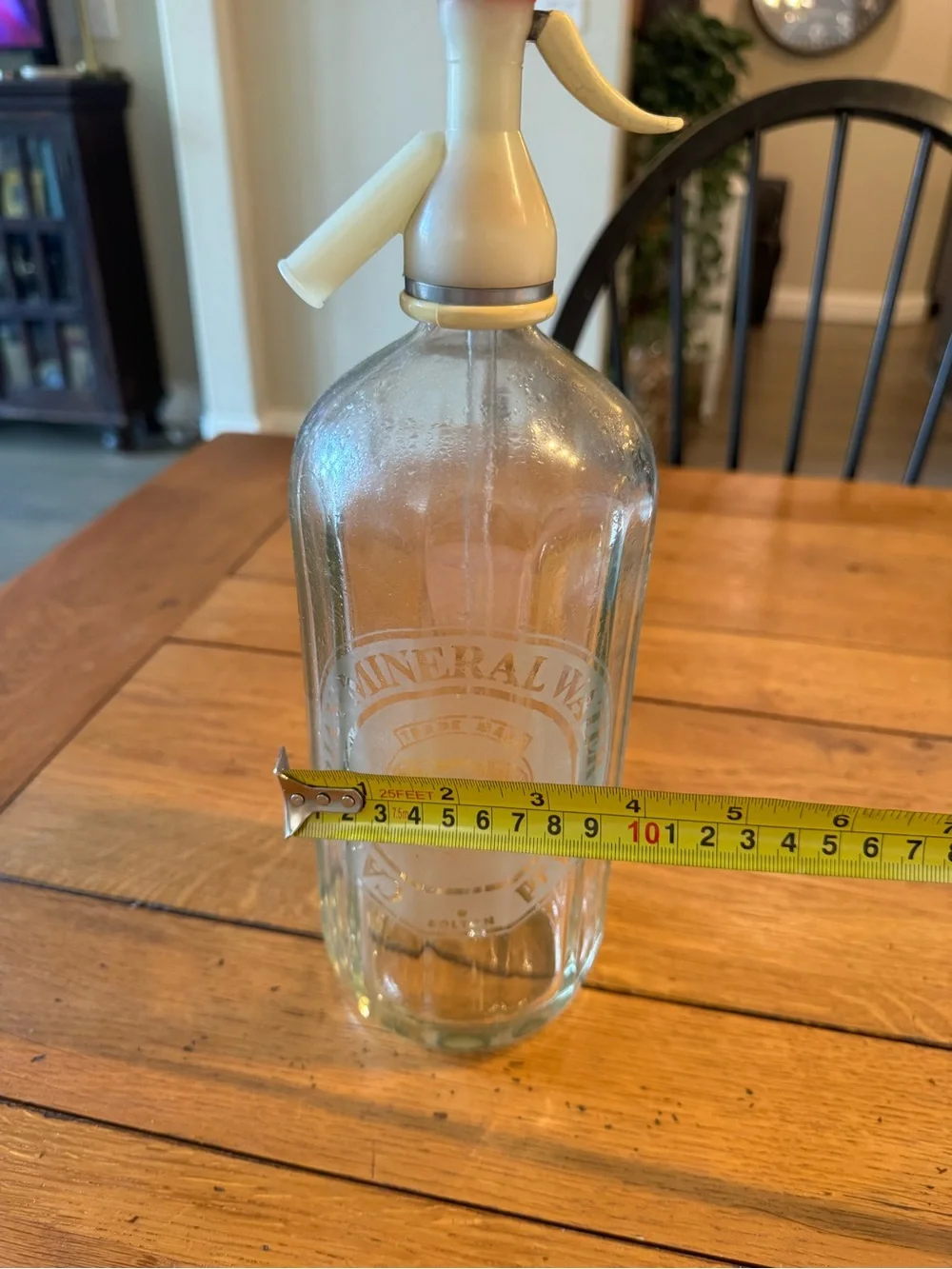 Vintage Cambrian Mineral Water Glass Seltzer Bottle from Bolton England
